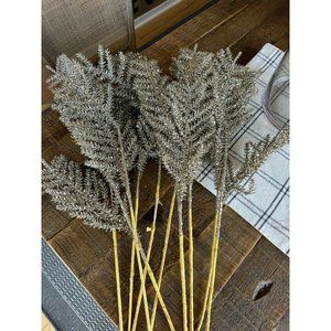 28” Gold Glitter leaf Christmas Tree Pick: Set of 10